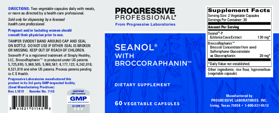 Progressive Labs Seanol with BroccoRaphanin  60 vegcaps