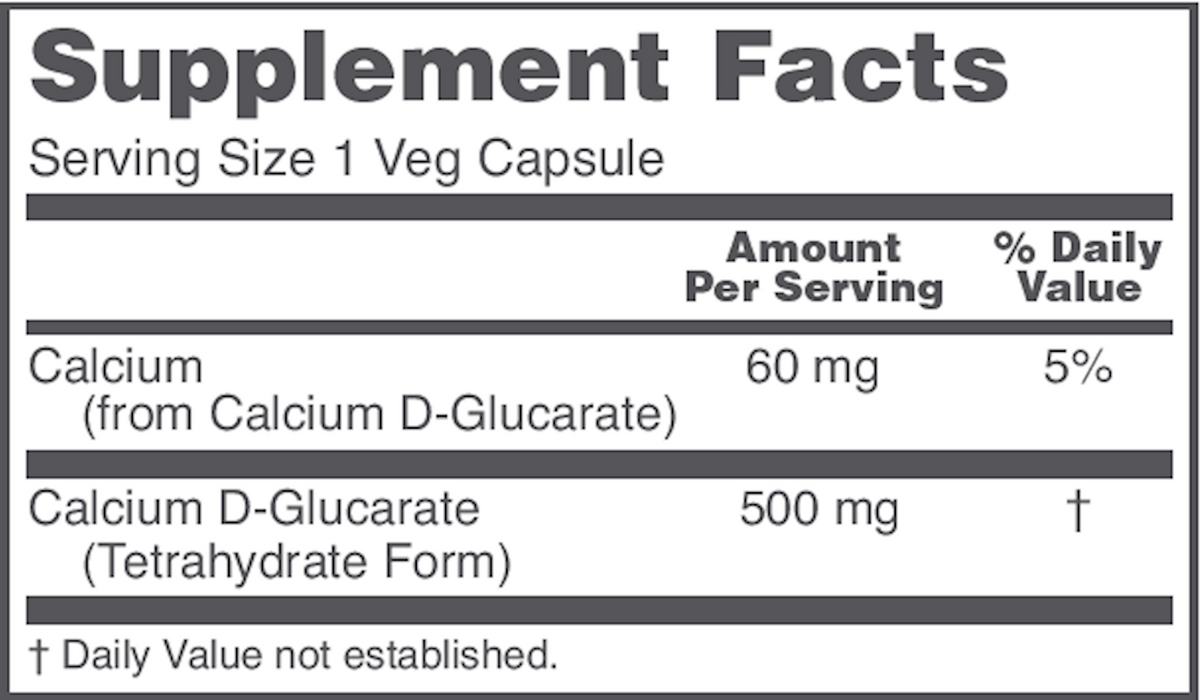 Protocol For Life Balance Calcium D-Glucarate 500 mg 90 vegcaps