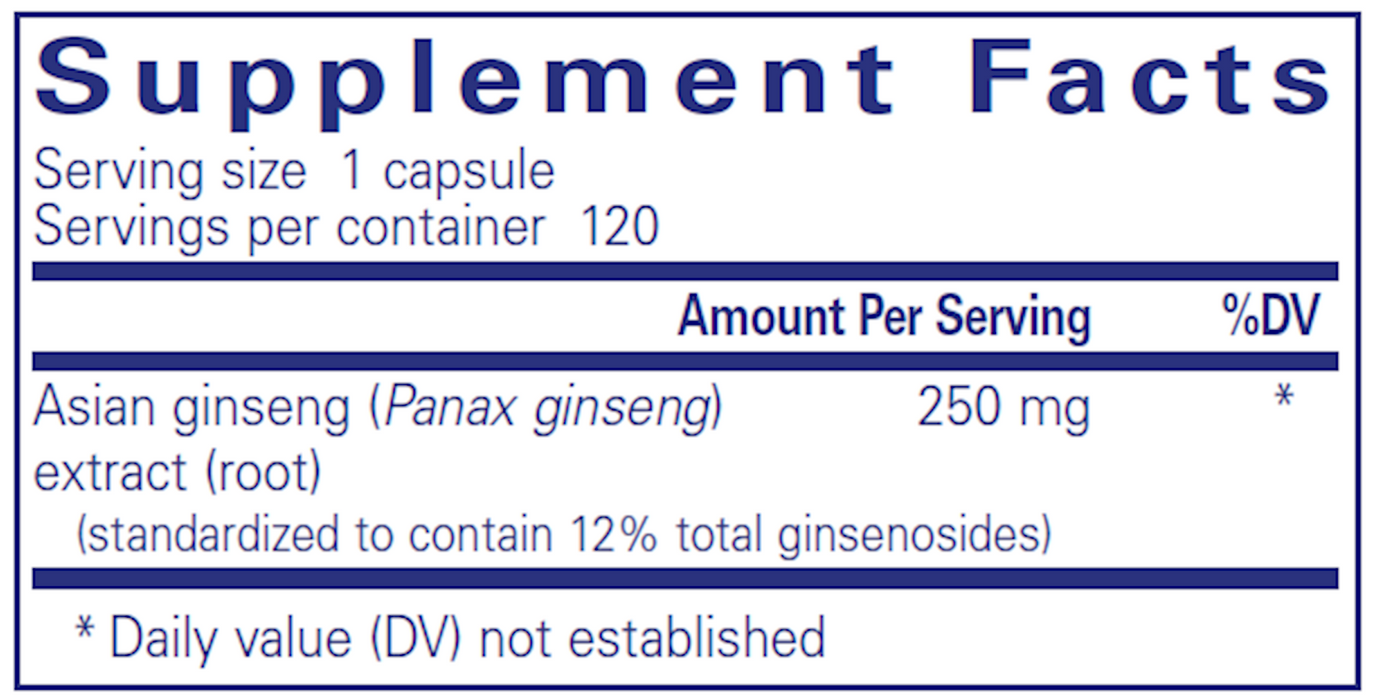 Pure Encapsulations Panax Ginseng 250 mg 120 vegcaps