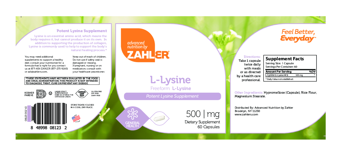 Advanced Nutrition by Zahler L-Lysine 60 caps