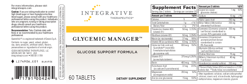 Integrative Therapeutics Glycemic Manager * 60 tabs