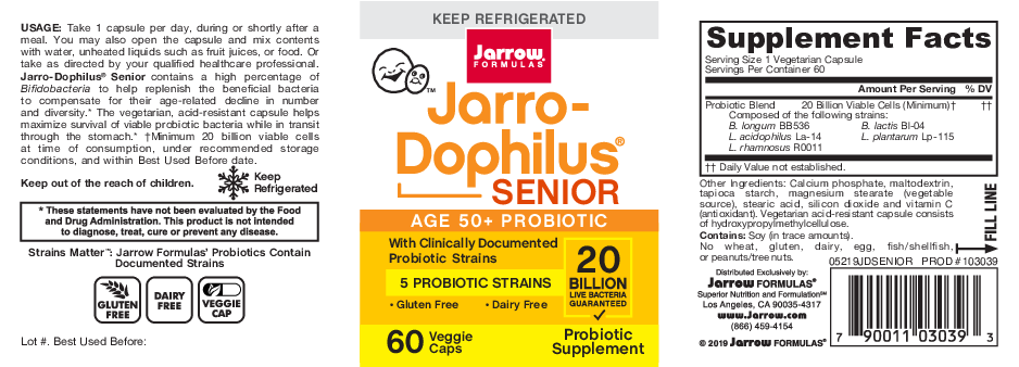 Jarrow Formulas Jarro-Dophilus Senior 20 Bil 60 vegcaps