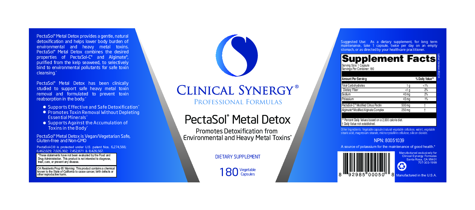 Clinical Synergy PectaSol Metal Detox 180 vegcaps