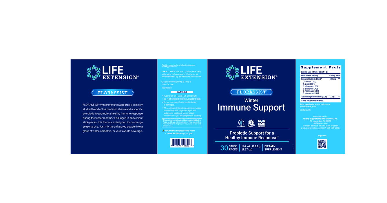 Life Extension FLORASSIST Winter Immune Supp 30 sticks