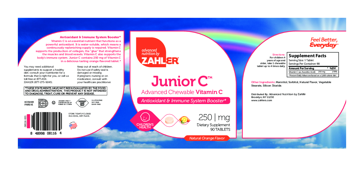 Advanced Nutrition by Zahler Junior C Orange 90 tabs