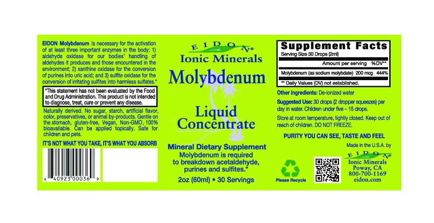 Eidon Molybdenum Liquid 30 day supply 2 oz
