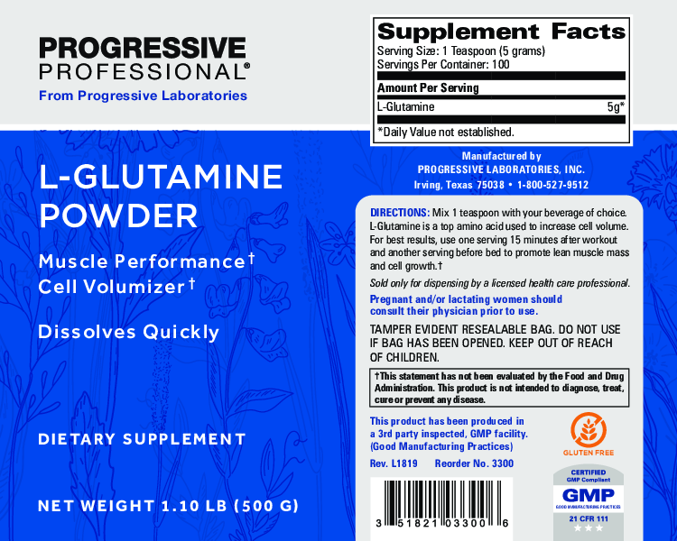 Progressive Labs L-Glutamine 1.1 lb