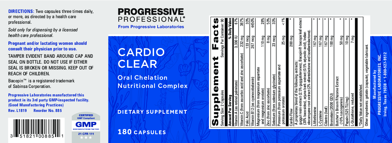 Progressive Labs Cardio Clear 180 caps