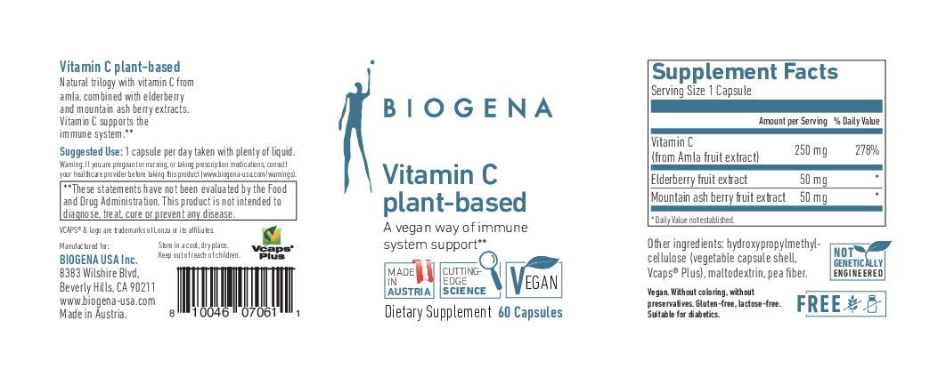 Biogena Vitamin C plant-based 60 vegcaps