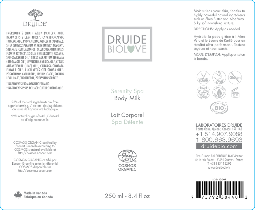 Druide Body Milk - Serenity Spa 8.4 fl oz