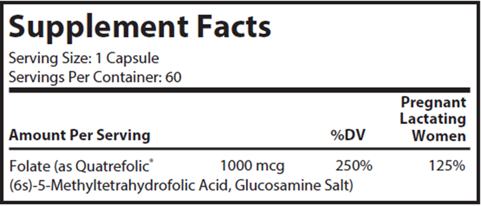 Advanced Nutrition by Zahler Methyl Folate 60 caps