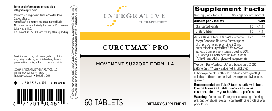Integrative Therapeutics Curcumax  Pro 60 tabs