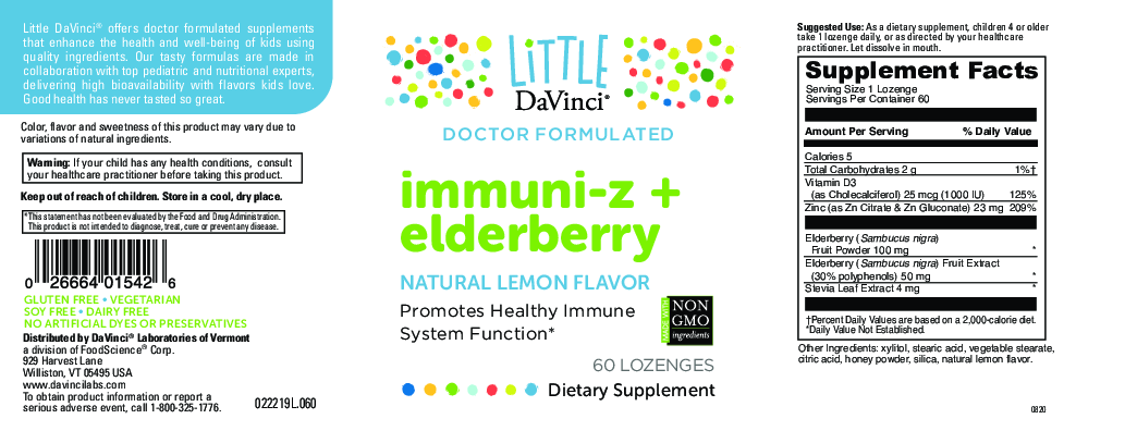 Little Davinci immuni-z + elderberry  60 loz