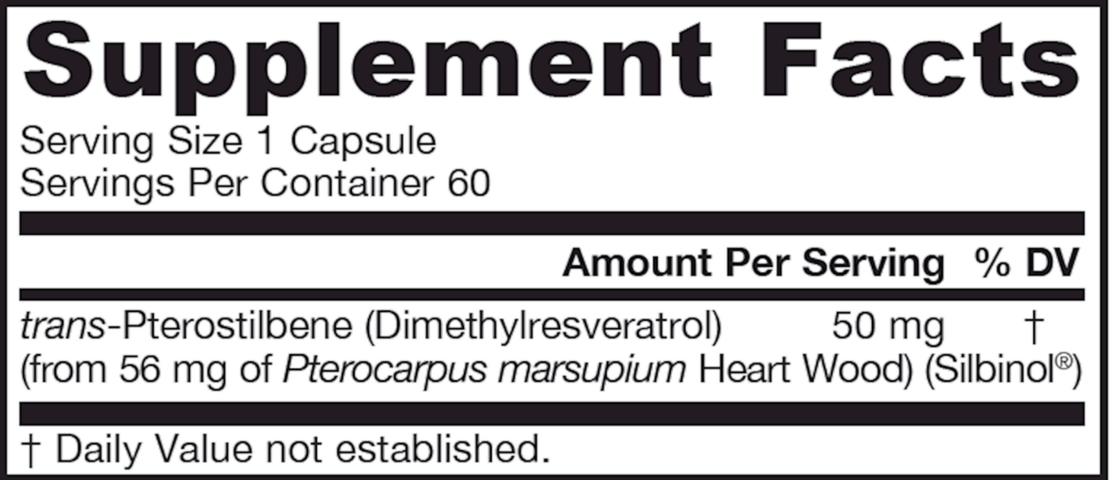 Jarrow Formulas Trans-Pterostilbene 60 caps
