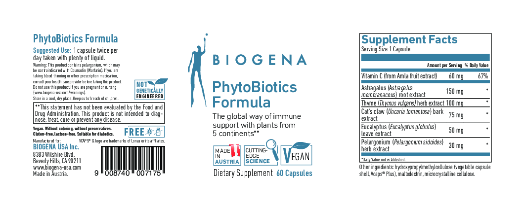 Biogena PhytoBiotics Formula 60 vegcaps