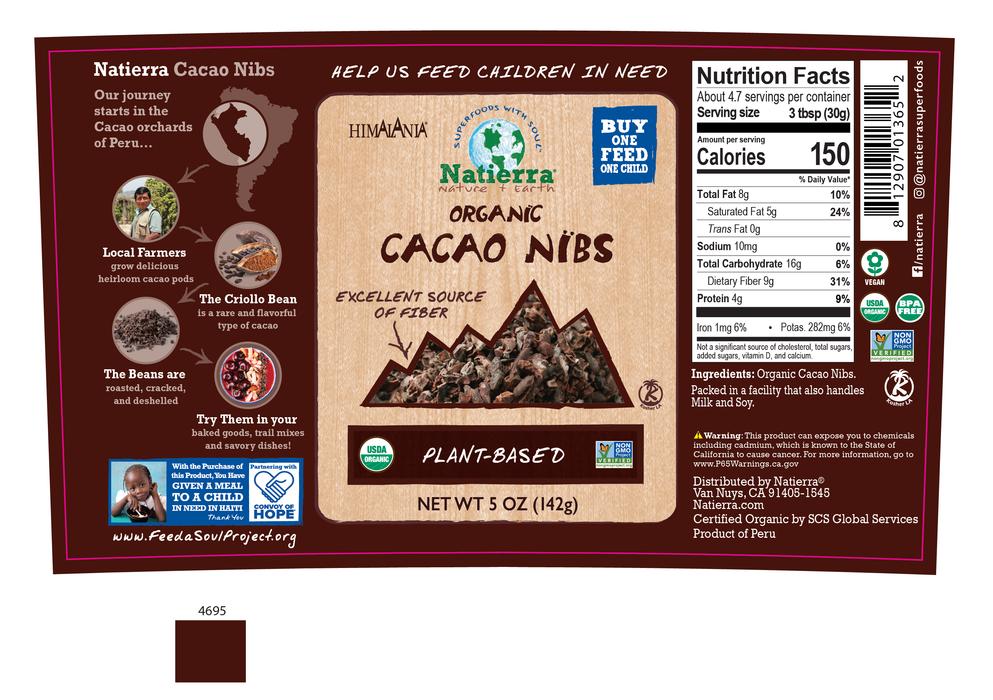 Natierra Raw Cacao Nibs Shaker 5 oz