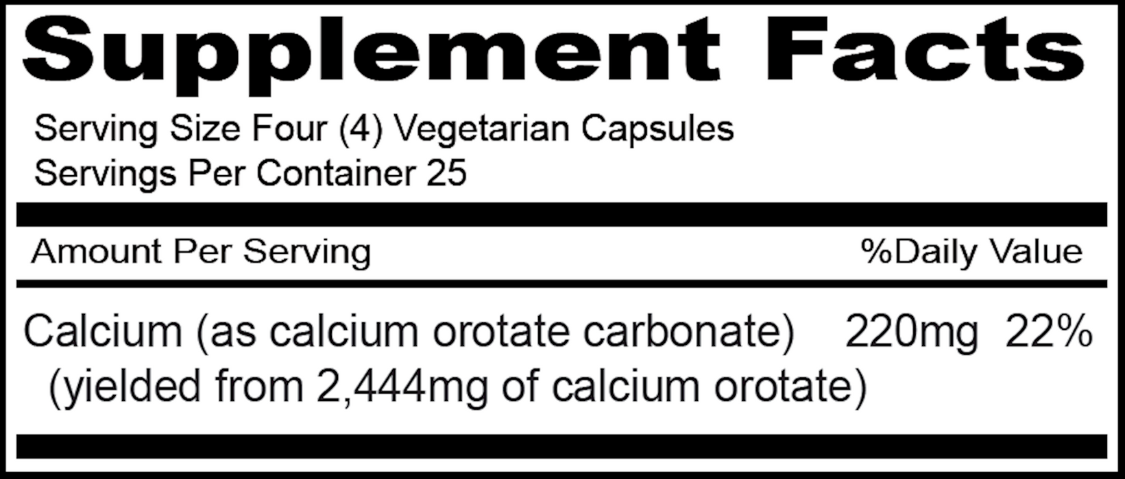 Priority One Vitamins Calcium Orotate 100 vegcaps