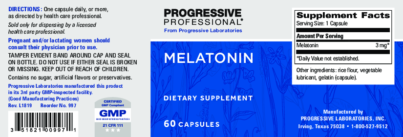 Progressive Labs Melatonin 3 mg 60 caps