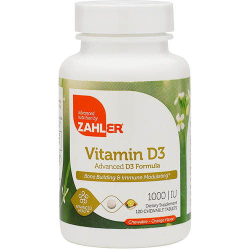 Advanced Nutrition by Zahler Vitamin D3 Chewable 1000 IU 120 tabs