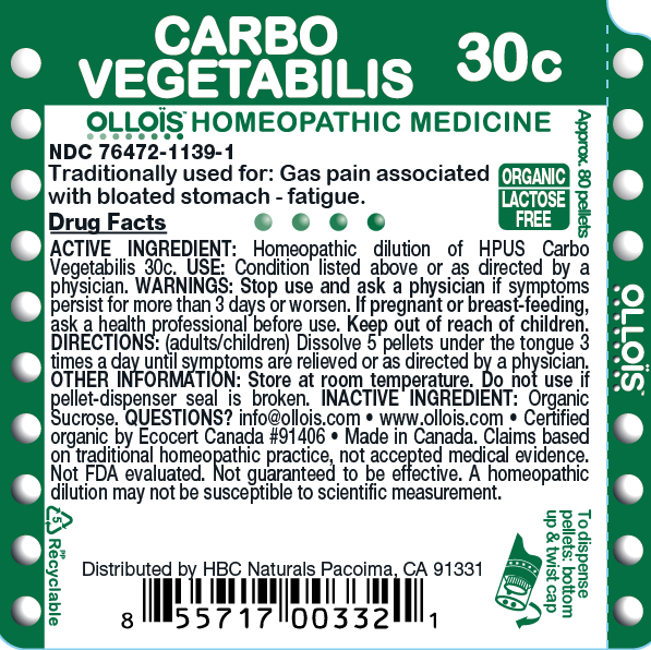Ollois Carbo Vegetabilis Organic 30c 80 plts