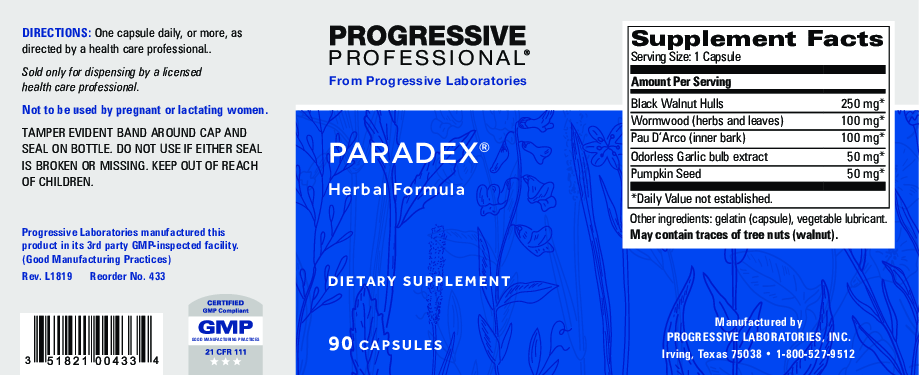 Progressive Labs Paradex Herbal Formula 90 capsules