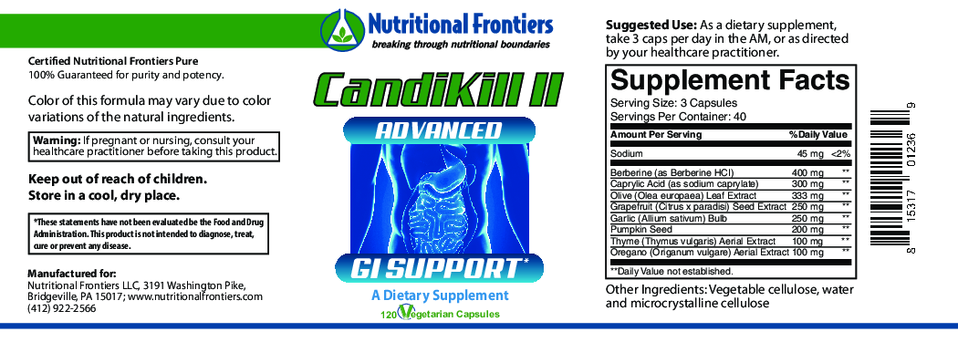 Nutritional Frontiers Candikill II 120 vegcaps