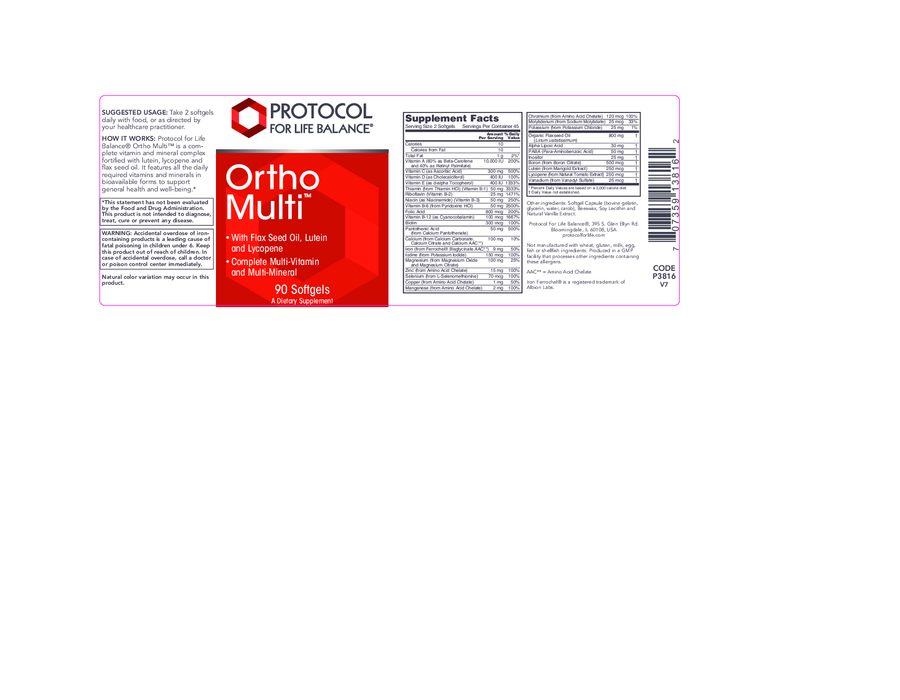 Protocol For Life Balance Ortho Multi mit Flachsöl 400 mg 90 Gele