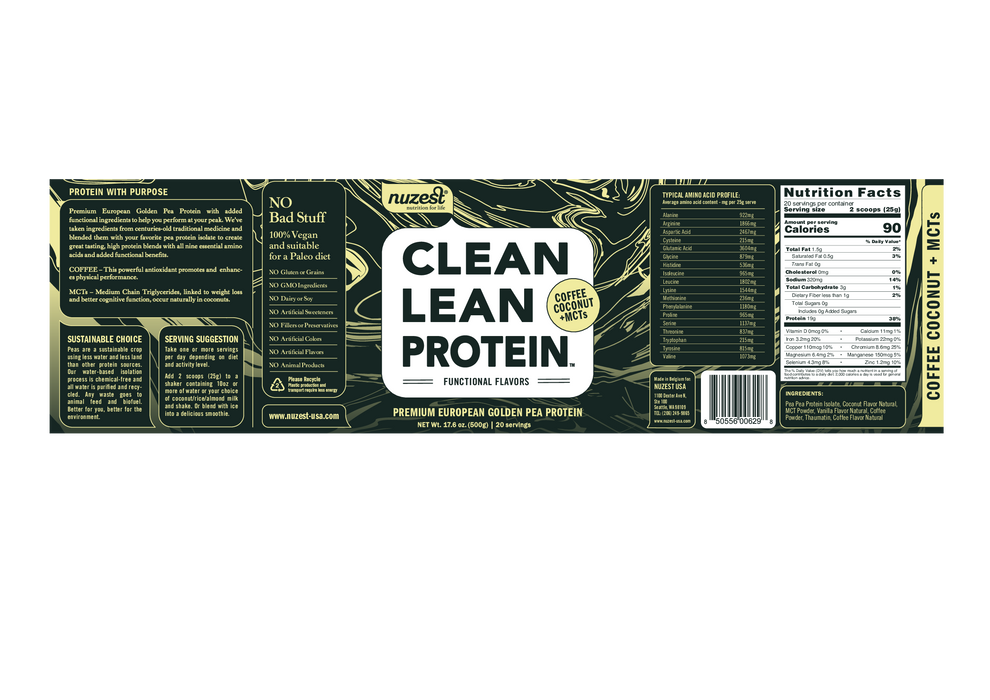 NuZest Clean Lean Protein Coffee MCTs 20 serv
