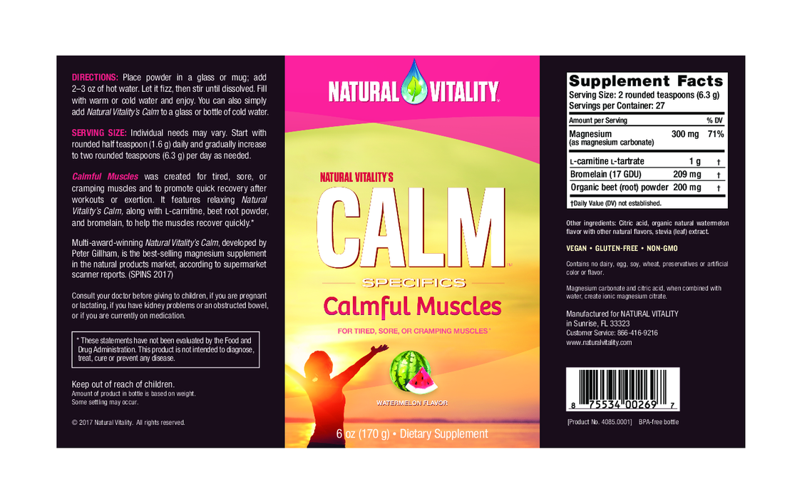 Natural Vitality Natural Calm Muscles  27 servings