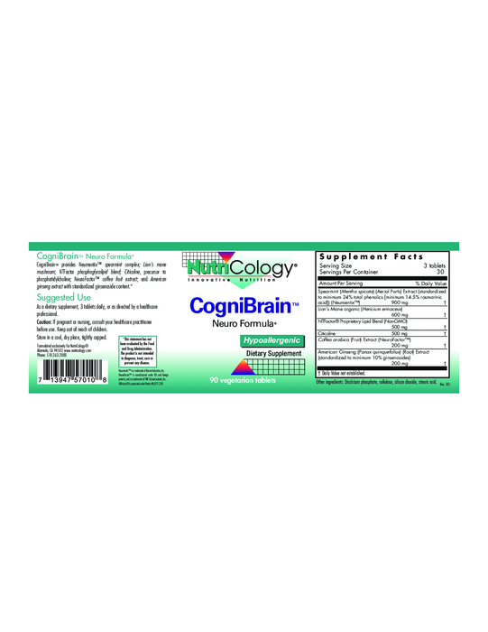 Nutricology CogniBrain 90 Gemüsetabletten