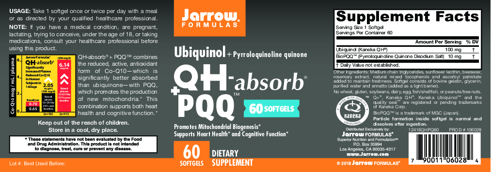 Jarrow Formulas QH + PQQ 60 softgels