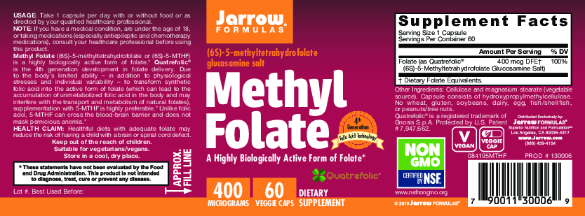 Jarrow Formulas Methyl Folate 60caps