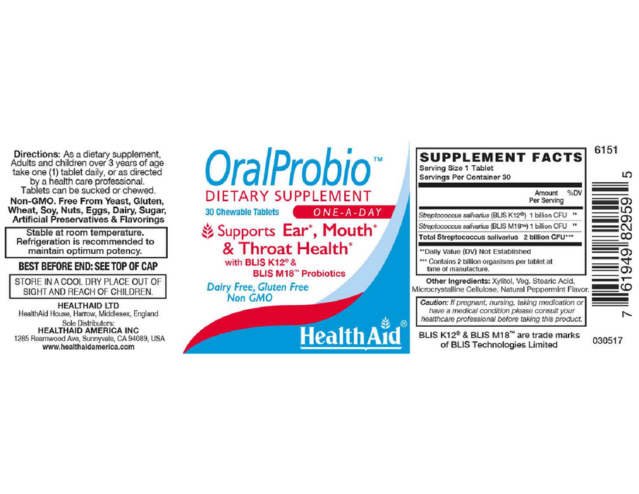 Health Aid America OralProbio  (2 Billion) 30 loz