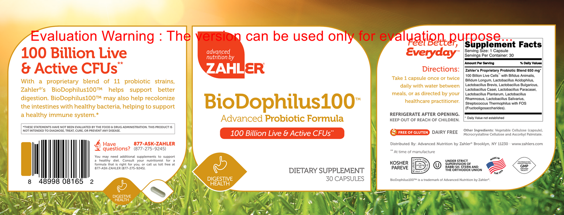 Advanced Nutrition by Zahler BioDophilus 100B 30 caps