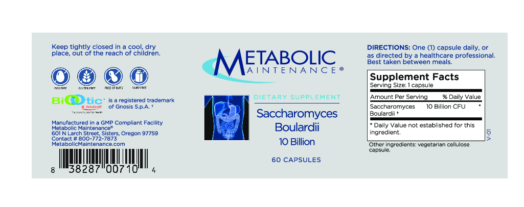Metabolic Maintenance Saccharomyces Boulardii 10 Bill 60 caps