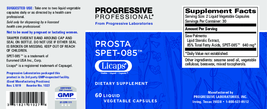 Progressive Labs Prosta Spet-085 60 vegcaps