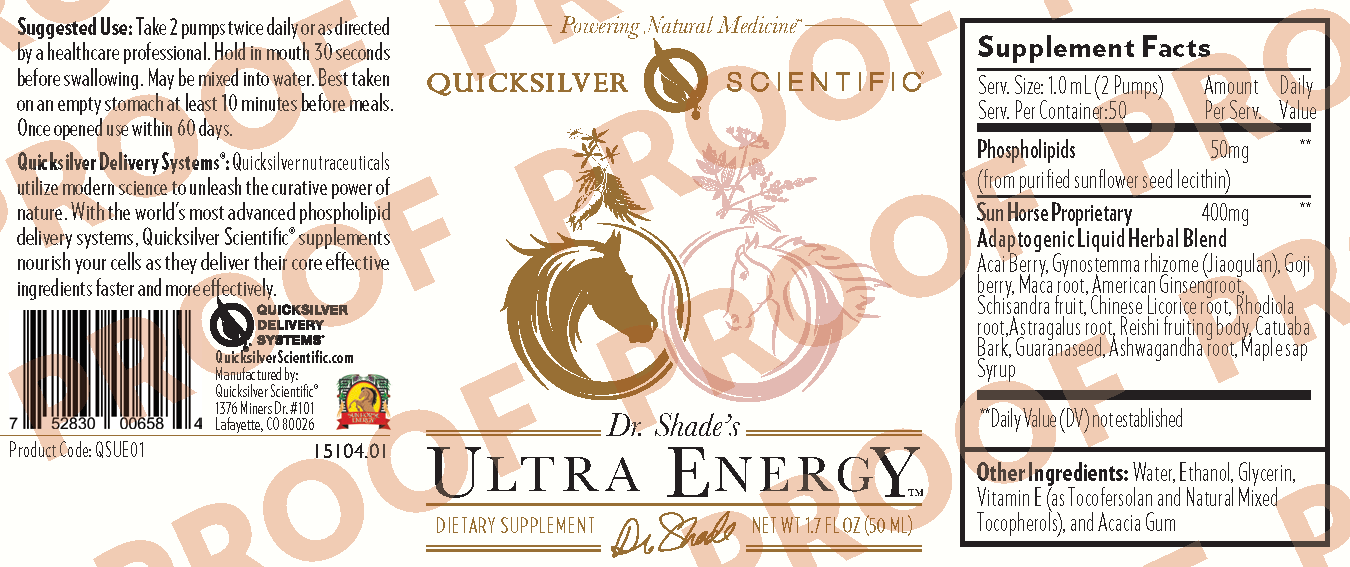 Quicksilver Scientific Dr. Shade's Ultra Energy 1.7 fl oz