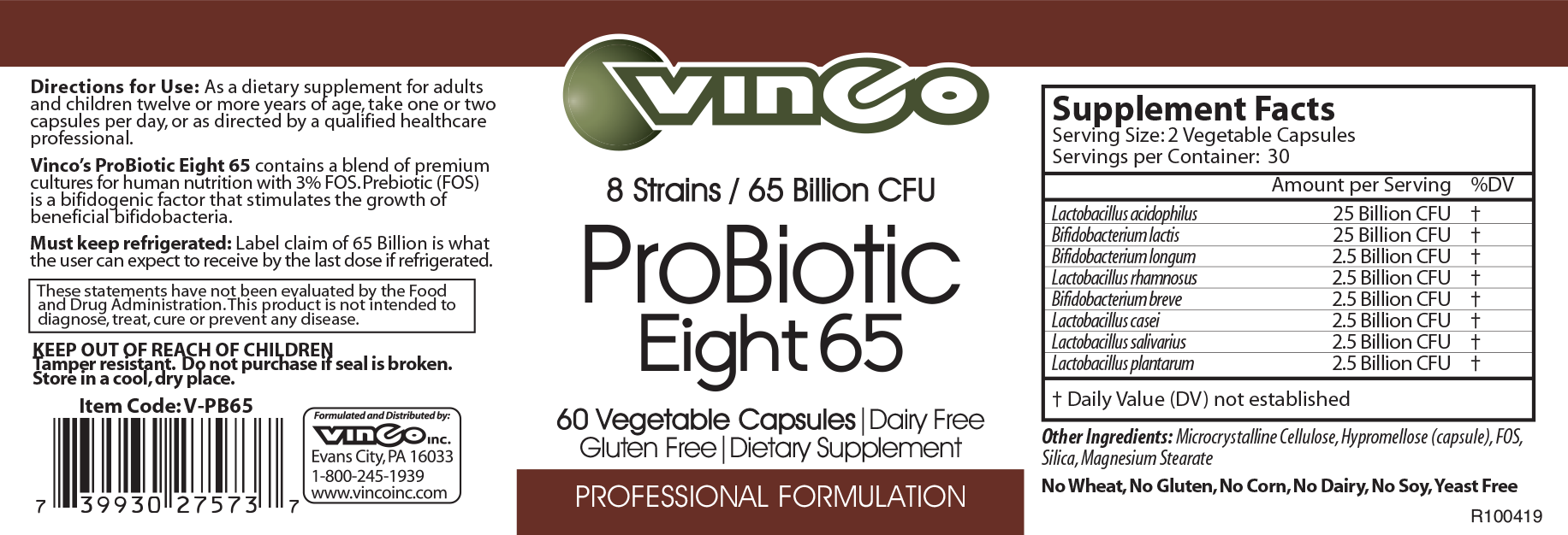 Vinco ProBiotic Eight 65 60 caps