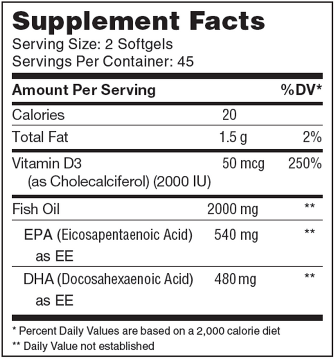 Advanced Nutrition by Zahler Omega 3 Platinum + D  90 softgels