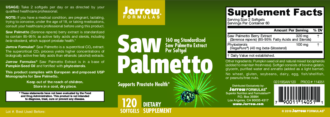 Jarrow Formulas Saw Palmetto 320 mg