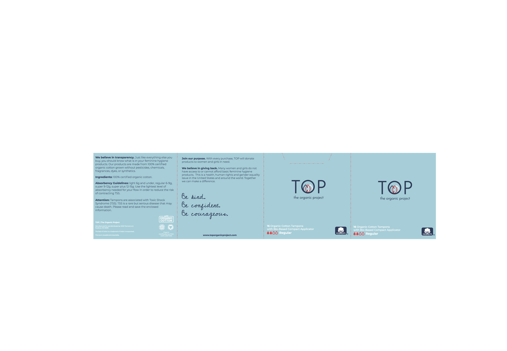 TOP TOP Organic Tampon Comp Appl Reg 16ct