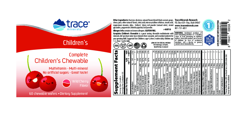 Trace Minerals Research Complete Childrens Chewable 60 wafers