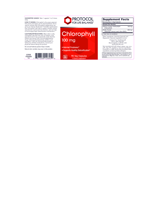 Protocol For Life Balance Chlorophyll 100 mg 90 caps