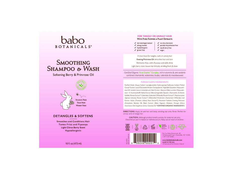 Babo Botanicals Smoothing Shampoo and Wash 16 fl oz