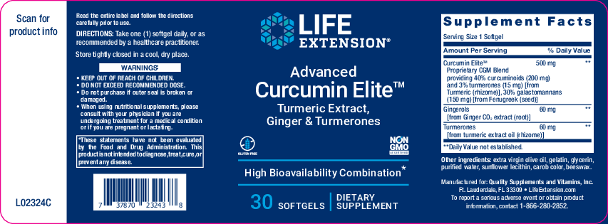 Life Extension Advanced Curcumin Elite  30 softgels