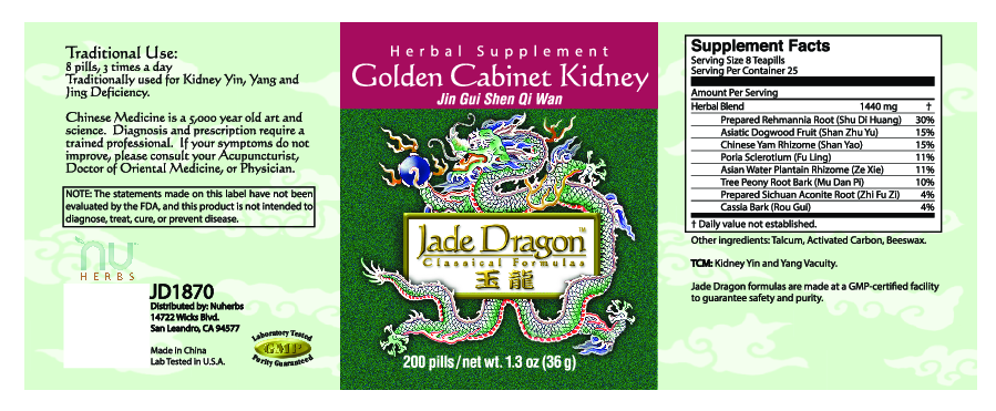 Jade Dragon Golden Cabinet Kidney 200 ct
