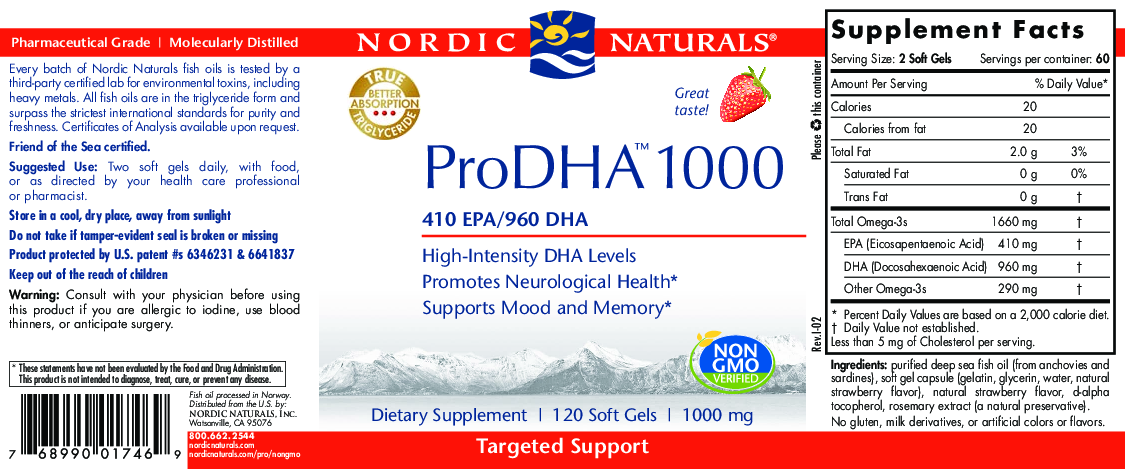 Nordic Naturals ProDHA 1000 Strawberry