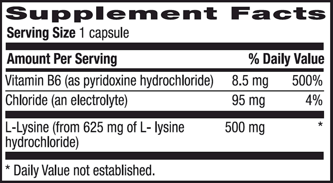 Country Life L-Lysine 500 mg w/B6 100 vegcaps