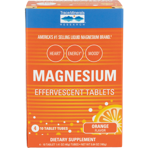 Trace Minerals Research Magnesium Effervescent Tablets 4 tubes — Hebron