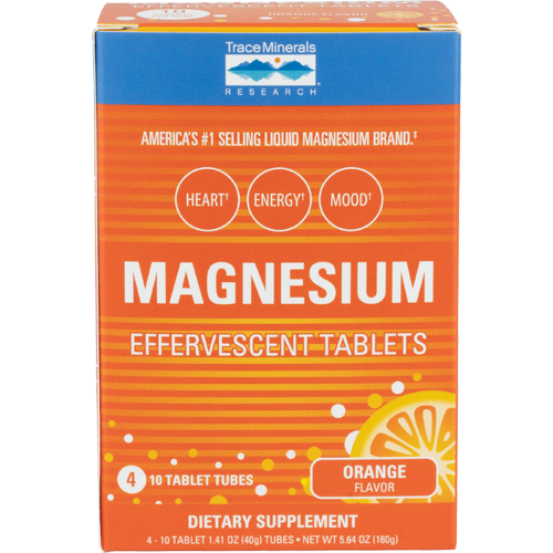 Trace Minerals Research Magnesium Effervescent Tablets 4 tubes